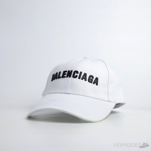 Balenciaga Black Logo White Cap